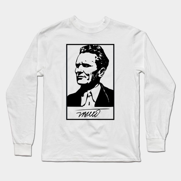 Josip Broz Tito with signature Long Sleeve T-Shirt by dan89